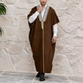 thumbnail image 2 of IWRICH Men's Abaya (Bisht) - Cloak Arab Dress Coffee XXL, 2 of 5