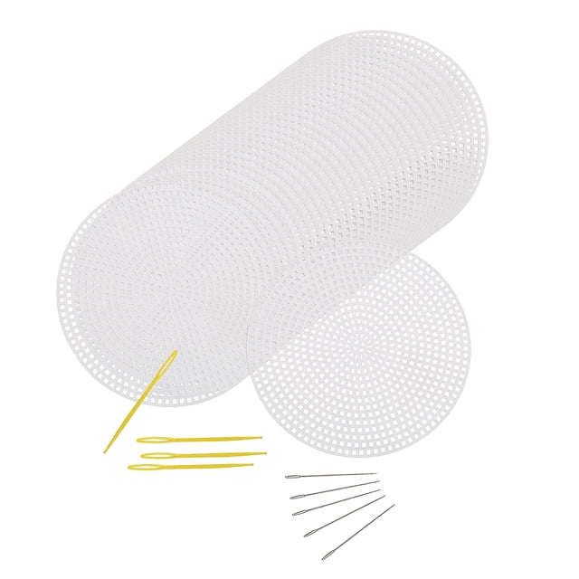 Hojas Redondas De Lona De Plástico Para Bordado Punto De Cruz Punto De Aguja 77mm Sunnimix Lona de malla