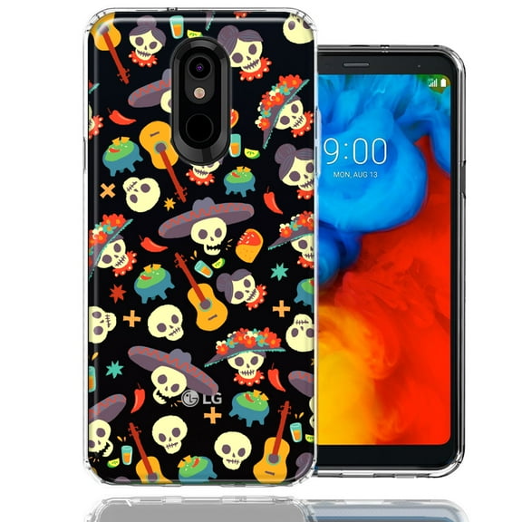 MUNDAZE For LG Stylo 4 Day of the Dead Design Double Layer Phone Case Cover