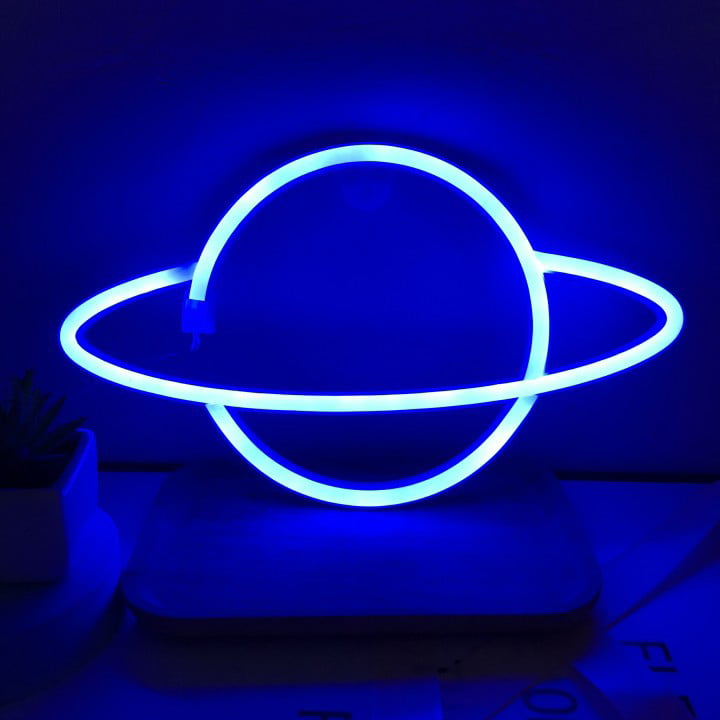 13" Saturn Planet Stellar Star Neon Sign Light Beer Bar Pub Lamp Decor Artwork 