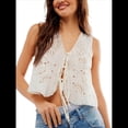 thumbnail image 1 of Chaleco con Lazo Frontal para Mujer, Camiseta Sin Mangas con Bordado Floral Y2K, Cuello en V, Top Corto, Lindas Camisetas para Salir. L, 1 of 8