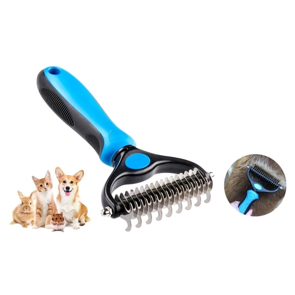 Pet Grooming Brush & Nail Clippers Set – Double Sided Shedding and Dematting Comb for Dogs Cats Undercoat Rake for Mats Tangles Removal Daily Care