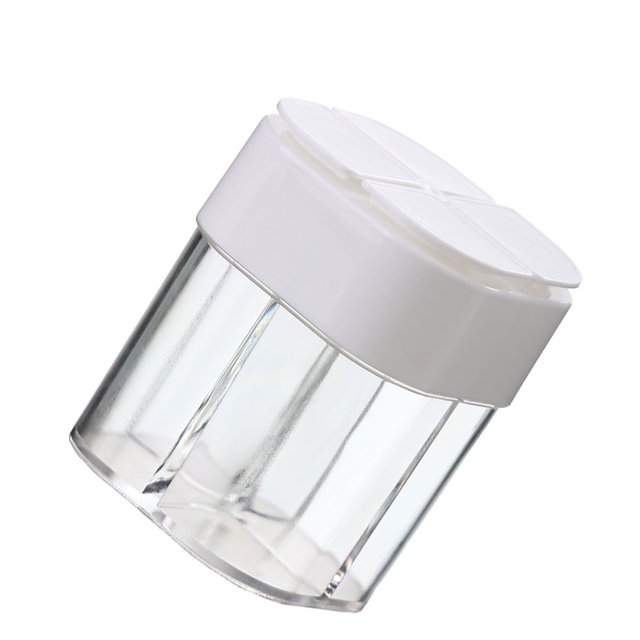 Bewildely Frasco de condimentos de cocina de 4 rejillas, coctelera de pimienta, botella de condimento de Picnic portátil, tarro de especias de barbacoa Cocina y Comedor Blanco Bewildely HA005159-01