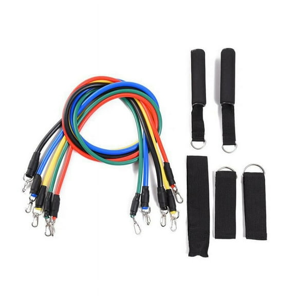 11 PCS Resistance Exercise Band Set Yoga Pilates Abs Fitness Tube Workout Bands