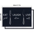 thumbnail image 3 of Funny Placemats Set of 4,Black Holiday Place Mats Decorations Washable Table Mats 12 x 18 Inch (Eat Good Laugh Often Live Well), 3 of 5