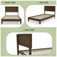 thumbnail image 6 of Zimtown Twin Bed Frame,Solid Pine Wood Platform Bed with Headboard, Rustic Walnut, 6 of 11