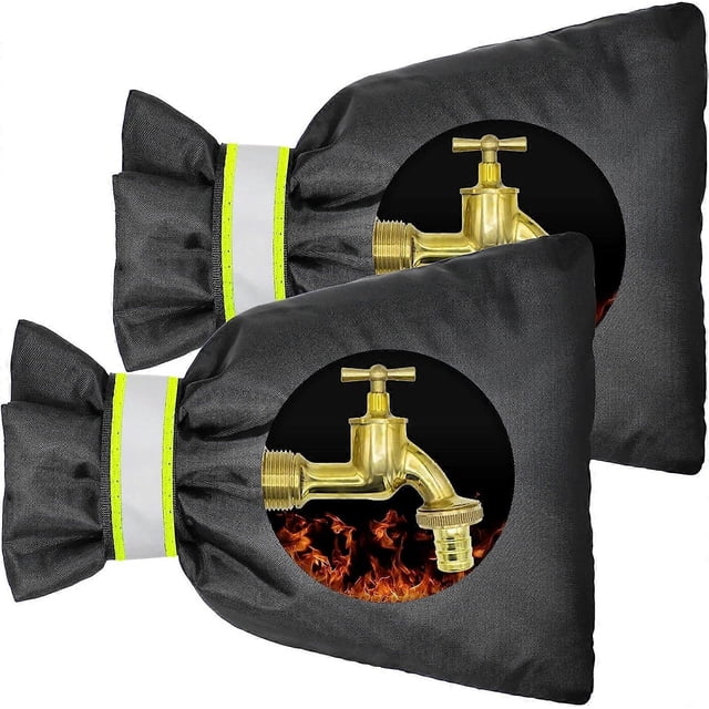 2 Pack Outdoor Faucet Covers for Winter 9" H x 7" W, Outdoor Garden Faucet Socks for Freeze Protection, Reusable Waterproof Insulated Faucet Cover