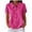 Hot Pink, variant on Womens Summer Tops Waffle Knit Button Down Shirts Casual V Neck Short Sleeve Shacket Jacket Dressy Blouses Orange,L