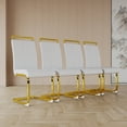thumbnail image 2 of Miekor Modern Dining Chairs,PU Faux Leather High Back Upholstered Side Chair with C-shaped Tube. Plating Golden Metal Legs for Dining Room Kitchen Vanity Patio Club Guest Office Chair Set of 4 BS0384, 2 of 6