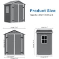 thumbnail image 7 of 6x4 FT Outdoor Storage Shed with Window, Lockable Door & Ramp,Resin Storage Shed with Vents,Resin Plastic Storage Shed for Backyard, Patio, Poolside, 7 of 7