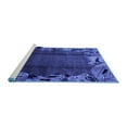 thumbnail image 2 of Ahgly Company Machine Washable Indoor Round Abstract Blue Modern Area Rugs, 4' Round, 2 of 4