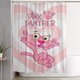 thumbnail image 1 of Cortina de ducha con diseño de pantera rosa, diseño de dibujos animados, con 12 ganchos, impermeable, lavable, de poliéster, para decoración del baño, 60 x 72 pulgadas, de hierro, 1 of 8