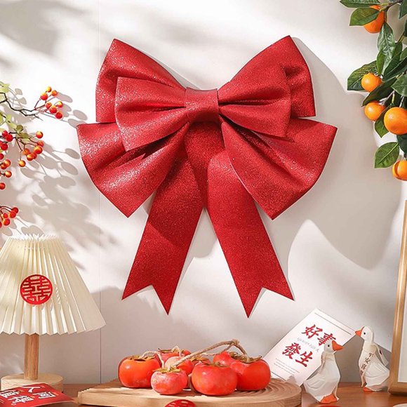 50cm Big Bow Outdoor House Patio Christmas Decoration Indoor 2024 Christmas Spring Festival Bow Decoration Scene Setup