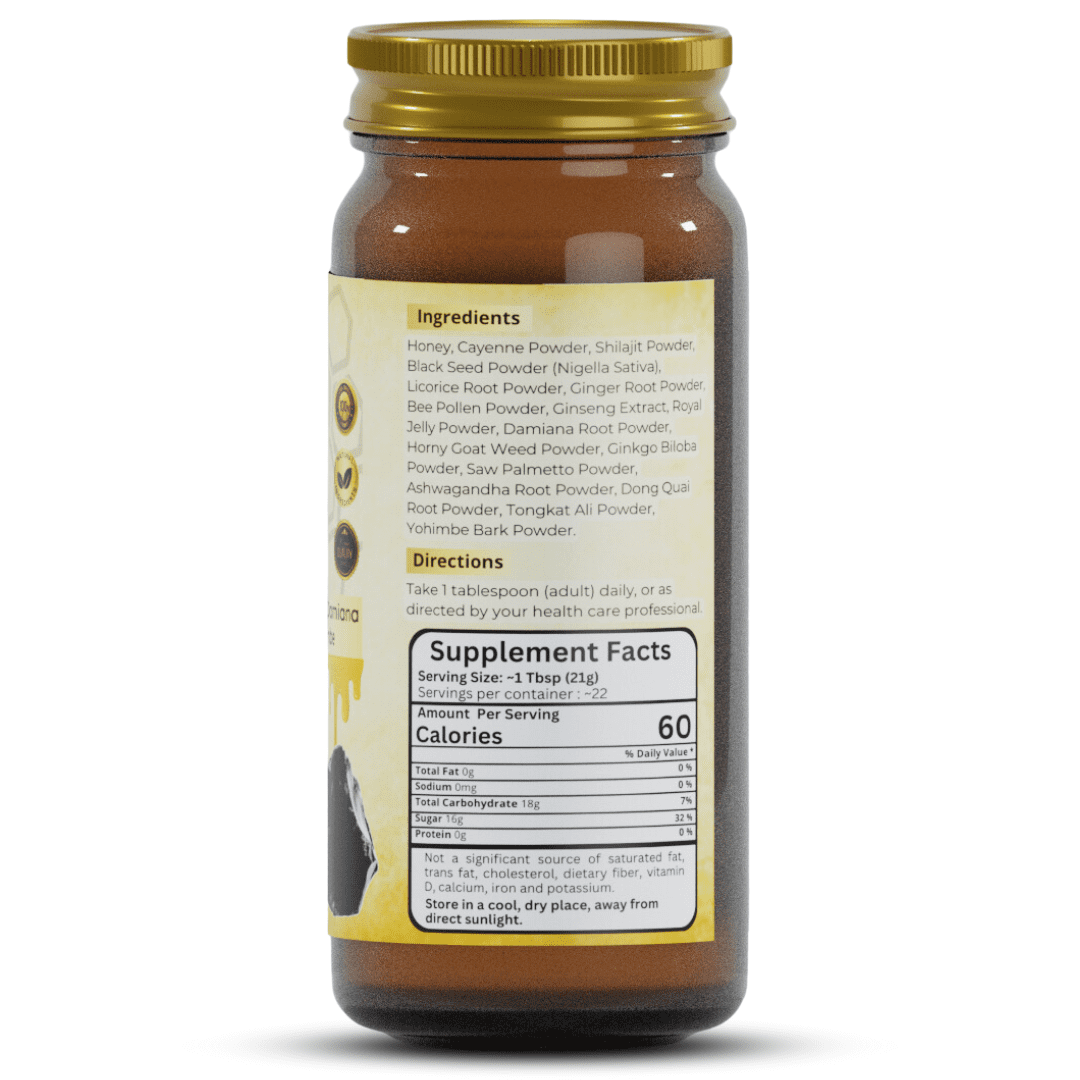Herb To Body Shilajit Honey | Multifloral Honey | Wildcrafted | 16oz