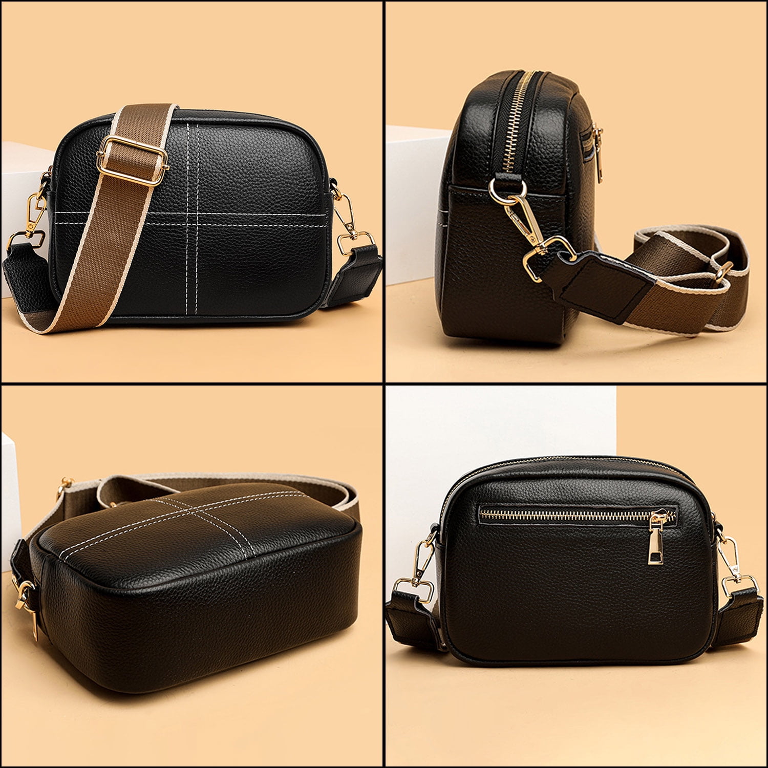 KAWELL Womens Small Crossbody Bag with Wide Strap Camera Purse and Wallet