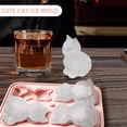 thumbnail image 3 of Cat Ice Cube Mold Silicone with Lid | Slow-Melting Large Ice Cubes Mold for Whiskey, Cat-Shaped Cocktail Ice Gift for Cat Lovers ​(pink）, 3 of 8