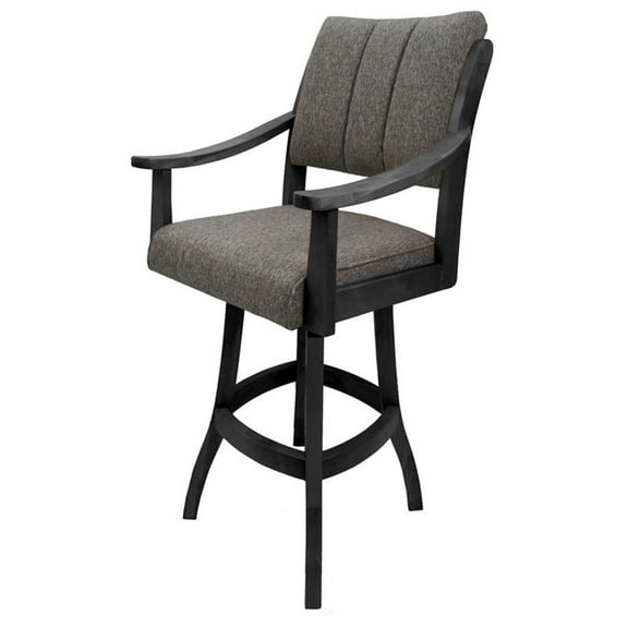 Casa Solid Wood Extra Tall 34" Bar Stool - Mojave Gray Fabric - Dark Gray Frame