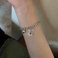 thumbnail image 2 of Pulsera de campana de oso punk, cadena gruesa de plata, cadena de mano, colgante de campana, arnés de mano, colgante de oso acrílico lindo, cadena de muñeca, regalo llamativo, 2 of 5
