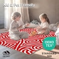 thumbnail image 4 of ODIKA 6'x9' Machine Washable Non-Slip Area Rug, Festive Peppermint Swirl Half Moon Doormat Holiday Striped Entrance High Traffic Rug with Pad, Red, 612805, 4 of 8