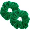 thumbnail image 1 of HSHDLDF 2 Pcs Chouchous en Velours Verts Grands pour Femmes Élastiques à Cheveux, 1 of 3