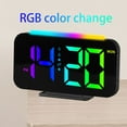 thumbnail image 7 of HBBKVI Digital Clock with RGB Nightlight, 5-Level Brightness Auto Dimming Alarm Clock for Home Office, 12/24H Display Snooze Alarm Clock, Black, 7 of 7