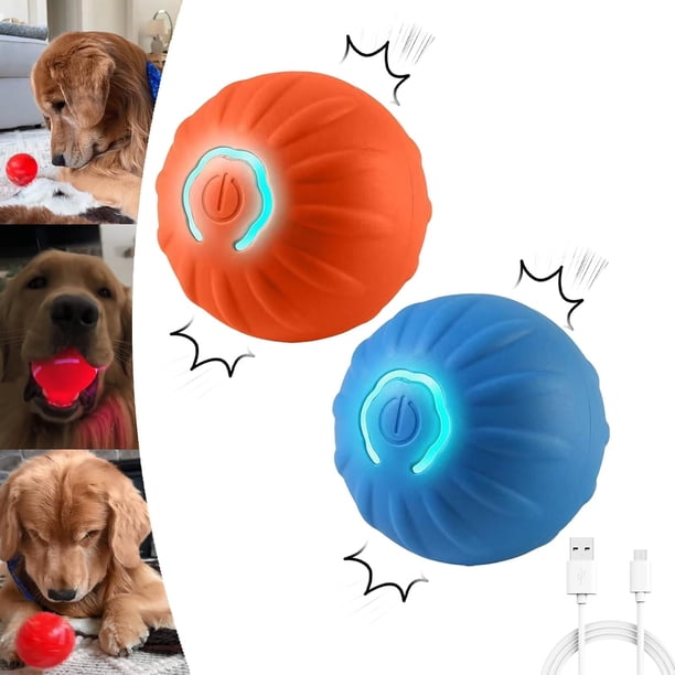 HEDGAUCP Pelota de Juguete para Perros Naranja y Azul, Vibrante y automática, Bola vibratoria para Perros, Juguete móvil automático, Perro tembloroso para Perros pequeños/medianos/Grandes