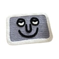 thumbnail image 2 of Felpudo para puerta interior, manta de suelo interior con absorción de agua para el hogar, baño, inodoro, patrón encantador, cara sonriente gris, 40x60cm/15,7x23,6 pulgadas, 2 of 10