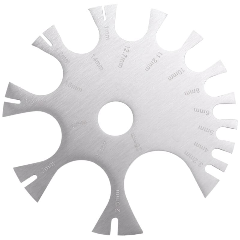 Piercings Gauge, Stainless Steel Body Jewelry Piercings Gauge Measurement Wheel Measures 18G0G