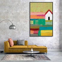 IDEA4WALL Framed Canvas Wall Art Minimalist Abstract Theme Painting Prints for Modern Home Decoration Ready to Hang