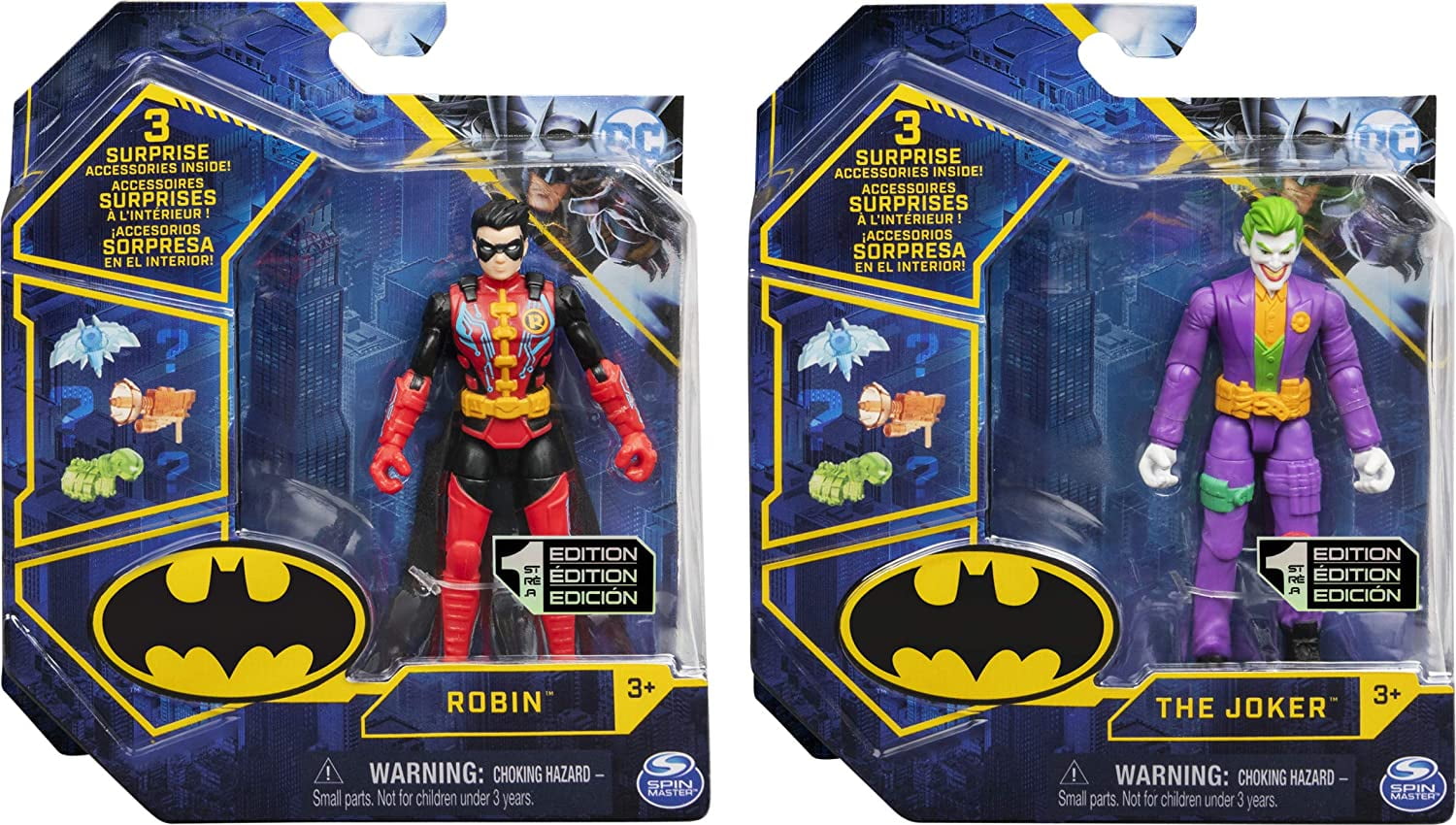3 DC Comics Figures Spin Master 2021 Tech Wave 2 Joker and 1 Robin 1st Edition for sale online 