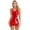 Red, variant on CHICTRY Womens Shiny Bodycon Tank Dress with Metal Clips for Stockings Carnival Nightclub Costume Black S