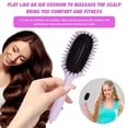 thumbnail image 4 of Curl Define Brush Hair Comb Boar Bristle Define Styling Brush Curly Hair Brush Shaping Curls for Women Reduce Pulling and Curl Separation (Purple), 4 of 9