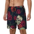 thumbnail image 2 of Daiia Roses Skulls Mens Swim Trunks Swim Shorts Quick Dry Swim Shorts with Mesh Lining Pockets-Medium, 2 of 9