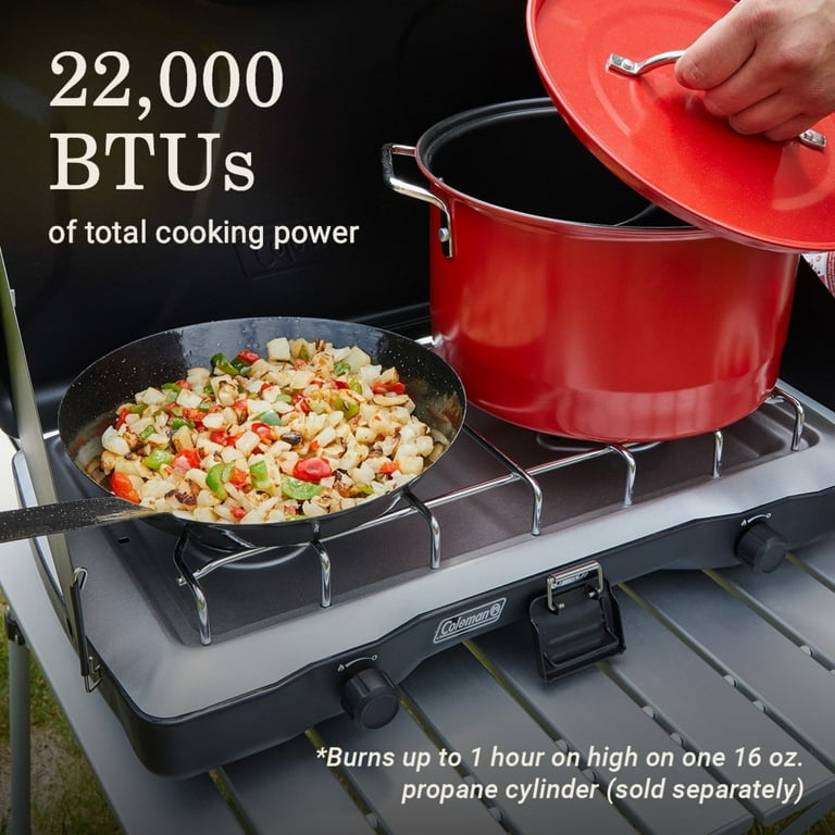 Coleman Triton 2 Burner Portable Propane Camping Stove with Wind