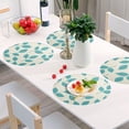 thumbnail image 6 of Round Placemats Plate Mats 15 Inch Non-Slip Heat Resistant Washable PVC Set Table Decoration for Kitchen Dining Turquoise Leaf, 6 of 7