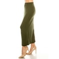 thumbnail image 2 of Women's Casual High Waist Back Slit Solid Bodycon Pencil Midi Skirt S-3XL, 2 of 6
