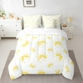 thumbnail image 2 of Manfei Lovely Bowtie 7-Piece Twin Bedding Sets,Yellow White Bedding Comforter Set,Ribbon Bow Knot Sheet Sets For Girls,Microfiber Bedroom Decor Reversible, 2 of 8
