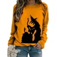 thumbnail image 4 of Halloween Pullover Sweaters For Women Long Sleeve Bat/Pumpkin/Witch/Cat Print Loose Sweatshirt, 4 of 5