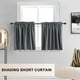 thumbnail image 5 of Cortinas grises FloreceBien: cortinas cortas para ventanas de baño o sótano, cortinas opacas con bolsillo para varilla, 132 cm de ancho x 45 cm de largo, color gris, 2 piezas, 5 of 6