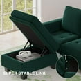 thumbnail image 4 of Belffin Rectangular Ottoman with Storage Tuft Ottoman for Living Room Bedroom Velvet Fabric Ottoman Bench Footstool Green, 4 of 7