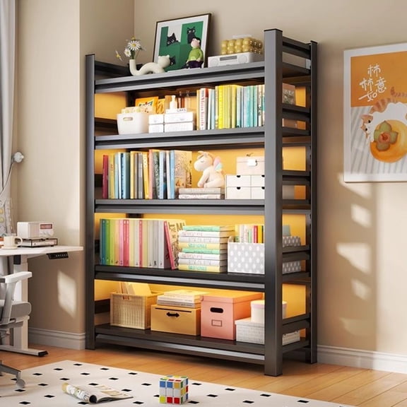 78"H Storage Shelves 5 Tier Garage Shelving Unit 3000LBS Metal Shelving Heavy Duty Adjustable storage rack for Basement, Warehouse, Pantry, Closet, Kitchen 16"D x 46"W x 78"H, Black