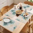 thumbnail image 5 of Teal Elegant Spring Floral Placemats Set of 8 Pastoral Flowers Rustic Place Mats Indoor Wipeable Table Mats Washable Cloth Dining Table Placemats for Kitchen Holiday Party Home Decor 13x19 Inch, 5 of 9