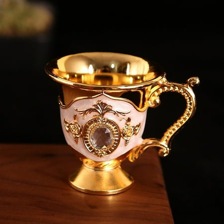 

Retro Liquor Glass Handle Cup Metal Craft Gift Home Decoration Tea Cup