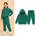 thumbnail image 6 of Ccpelsie Girls Clothes 2 Piece Clothing Sets Hoodie Long Sleeve Sweatshirts and Pants Fall Winter Outfits for Girls(Dark Green,6-7 Years), 6 of 7