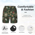 thumbnail image 4 of Kdxio Red Leaves Print Men's Swim Trunks with Compression Liner 7 Inch Inseam Quick Dry Swim Shorts, 4 of 7