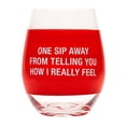 thumbnail image 2 of About Face Designs Wine Glass - One Sip, 2 of 2