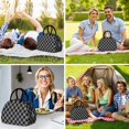 thumbnail image 6 of Gray and Black Checkered Pattern Insulated Lunch Bag,Leakproof Large Capacity Lunch Box for Work,Picnic or Travel,11.4 X 6.7 X 8.3 Inches, 6 of 6