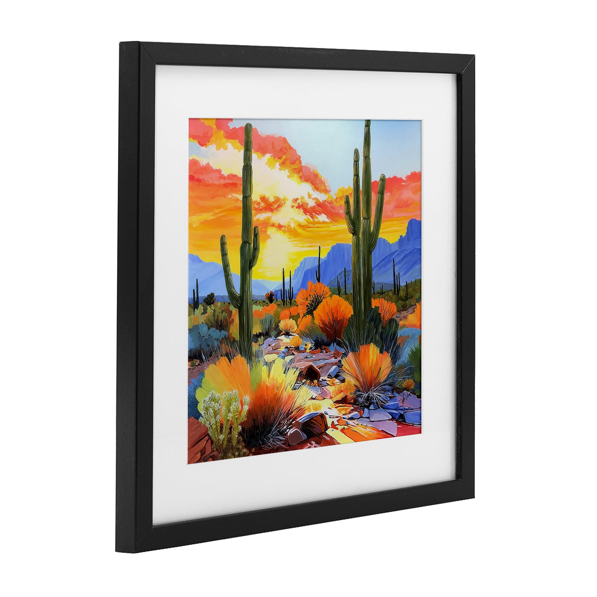 Stupell Industries Desert Splendor Cacti Black Framed Print Under Glass, design by John Jaster
