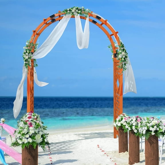 EAGLE PEAK Wood Arbor Garden Trellis Archway, Wedding Arch for Ceremony, Outdoor Wooden Pergola for Climbing Plant, 92 in, Natural