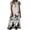 C White, variant on Summer Dresses for Women Crewneck Sleeveless Floral Printed Midi T Shirt Dress Casual Beach Holiday Boho Sundress S-2XL